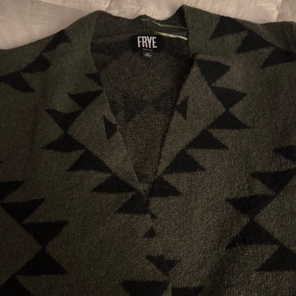 FRYE Women’s Green and Black Sweater
